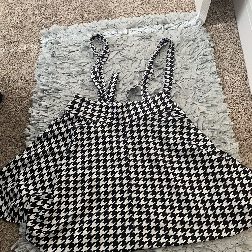 White black suspender dress